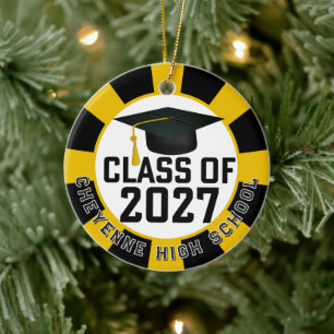Letterman Abschlussjahrgang 2027 Foto-Abschlussfei Keramik Ornament