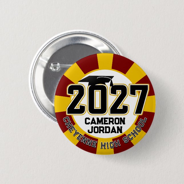 Letterman Abschlussklasse 2027 Abitur Button (Vorne & Hinten)