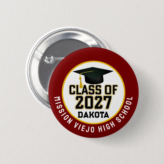 Letterman Abschlussklasse 2027 Diplomfeier Button (Vorne & Hinten)