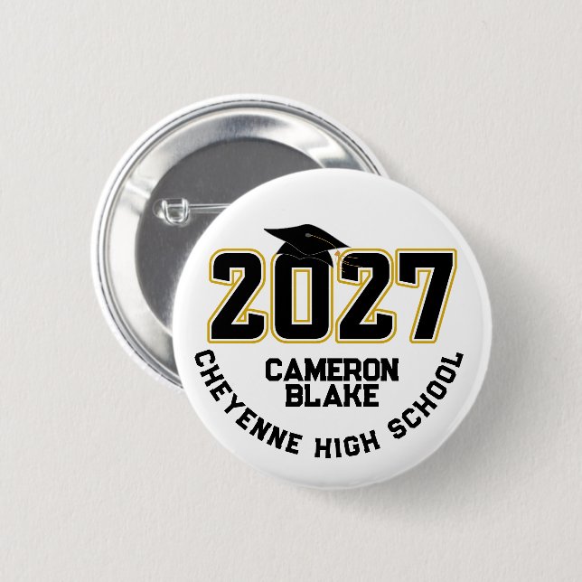 Letterman Abschlussklasse 2027 Diplomierung Button (Vorne & Hinten)