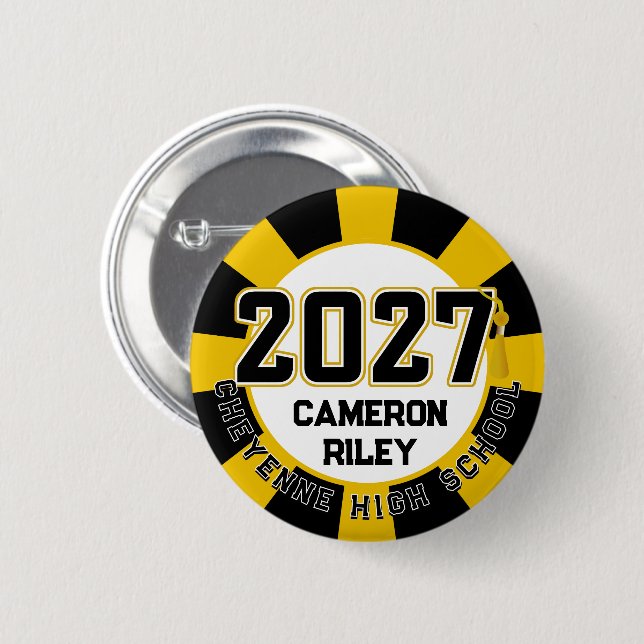 Letterman Abschlussklasse 2027 Diplomierung Button (Vorne & Hinten)