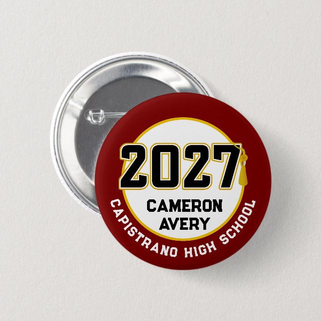 Letterman Abschlussklasse 2027 Diplomierung Button (Vorne & Hinten)