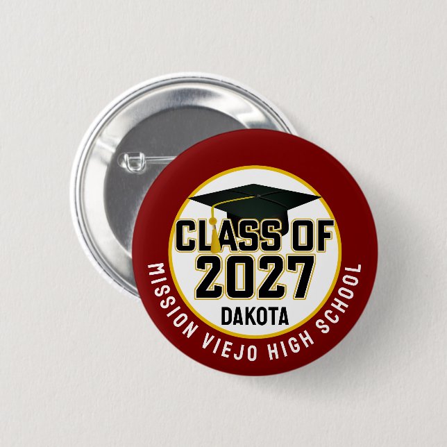 Letterman Abschlussklasse 2027 Diplomierung Button (Vorne & Hinten)