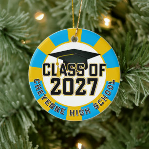 Letterman Abschlussklasse 2027 Foto-Abschlussfeier Keramik Ornament