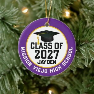Letterman Abschlussklasse 2027 Foto-Abschlussfeier Keramik Ornament