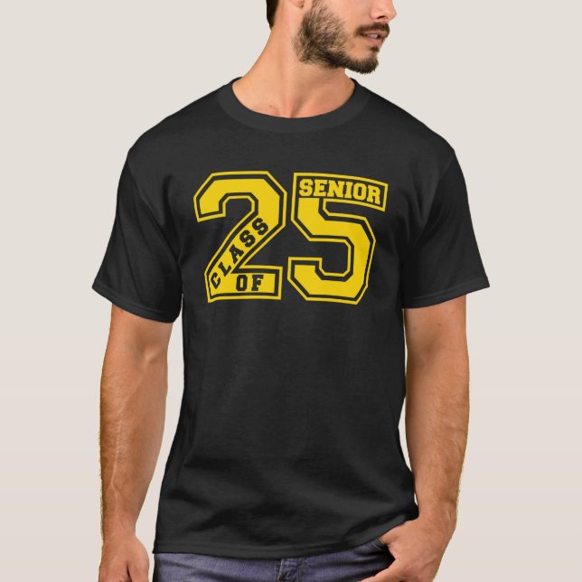 LETTERMAN CLASS OF 2025 SENIOR SWAG GOLD SENIOR T-Shirt (Vorderseite)