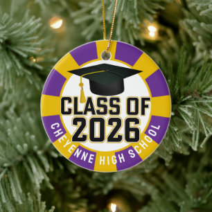 Letterman Class of 2026 Foto Abschluss Keramik Ornament