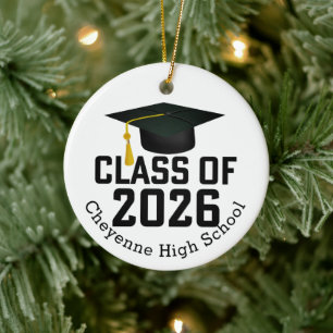 Letterman Class of 2026 Foto Abschluss Keramik Ornament