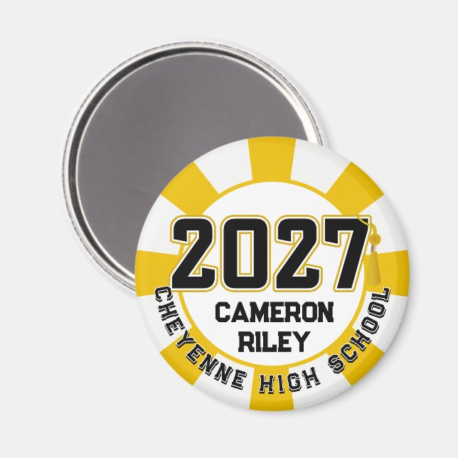 Letterman Class of 2027 Graduation Magnet (Vorderseite/Rückseite)