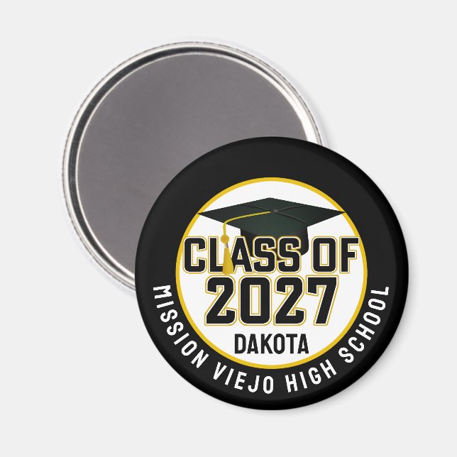 Letterman Class of 2027 Graduation Magnet (Vorderseite/Rückseite)
