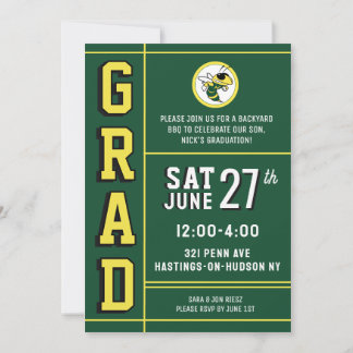 LETTERMAN GRAD YELLOW Announcement & Invitation Einladung