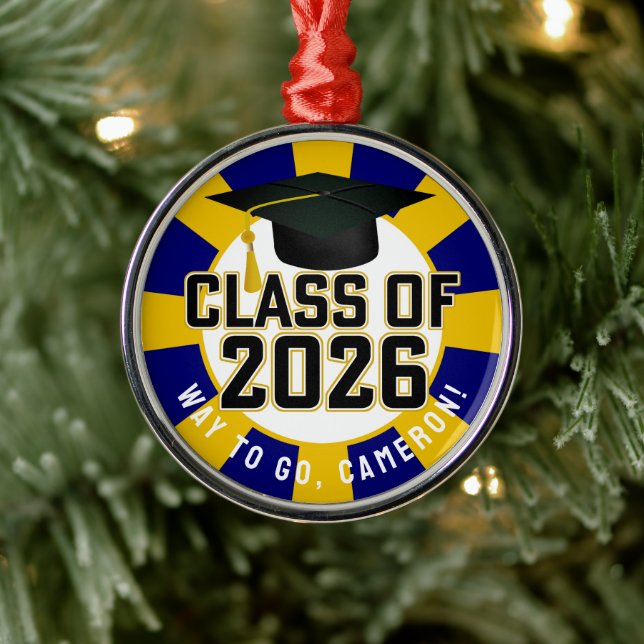 Letterman-Klasse des Abschlusses 2026 Ornament Aus Metall (Baum)