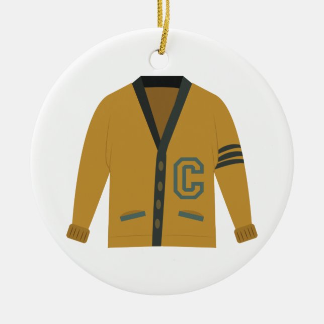 Letterman Sweater Keramik Ornament (Vorne)