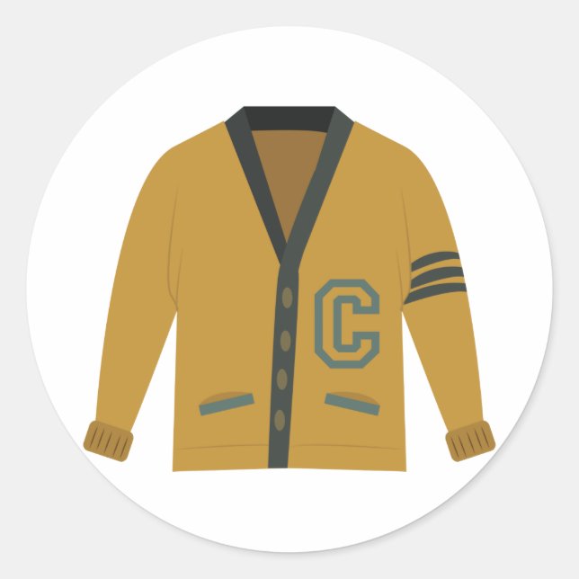 Letterman Sweater Runder Aufkleber (Vorderseite)