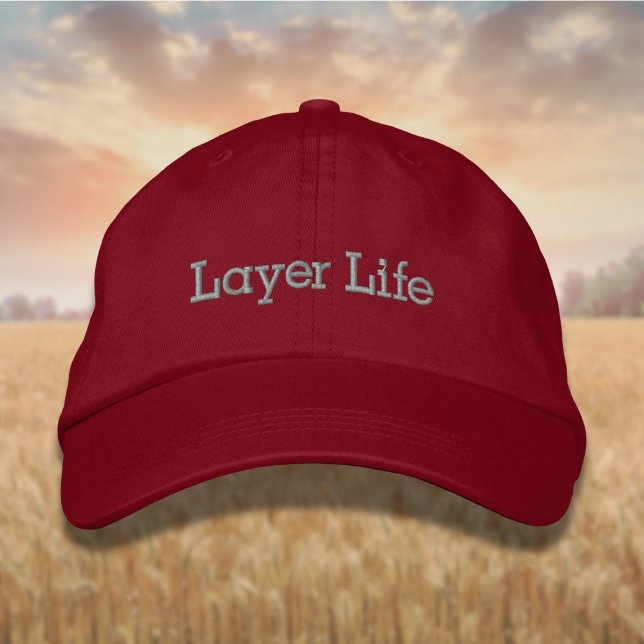 Lettern Layer Life in Grau Bestickte Baseballkappe (Von Creator hochgeladen)