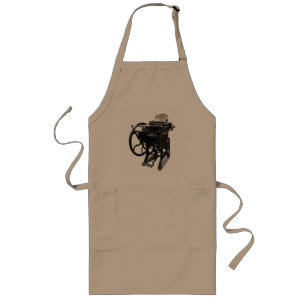 letterpress 1888 long khaki apron lange schürze