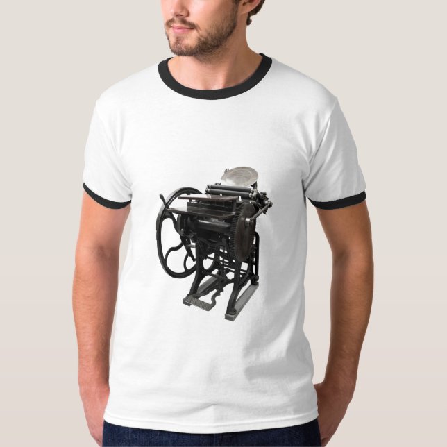Letterpress 1888 ringer mens T - Shirt (Vorderseite)