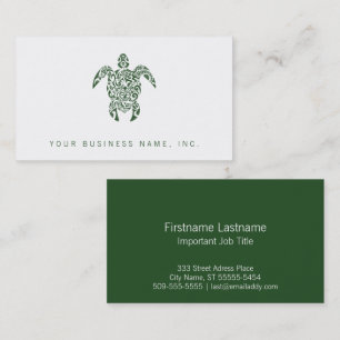 Letterpress Tribal Style Turtle Business Card Visitenkarte
