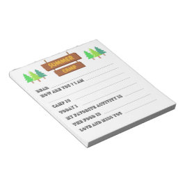Letters From Camp Fill in the Blank Notizblock