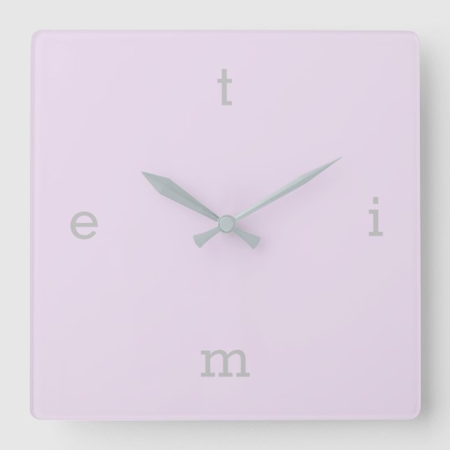 Letters of TIME Quadratische Wanduhr (Vorderseite)