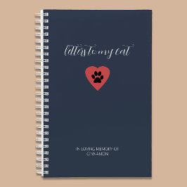 Letters to My Cat Memorial Journal Muted Navy Notizbuch