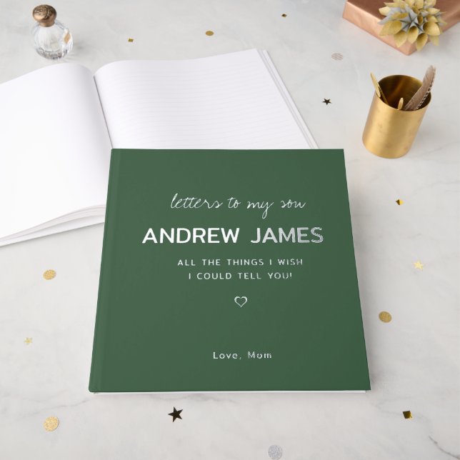 Letters To My Custom Grief Loss Sympathy Journal Gästebuch (Vorderseite Offen)