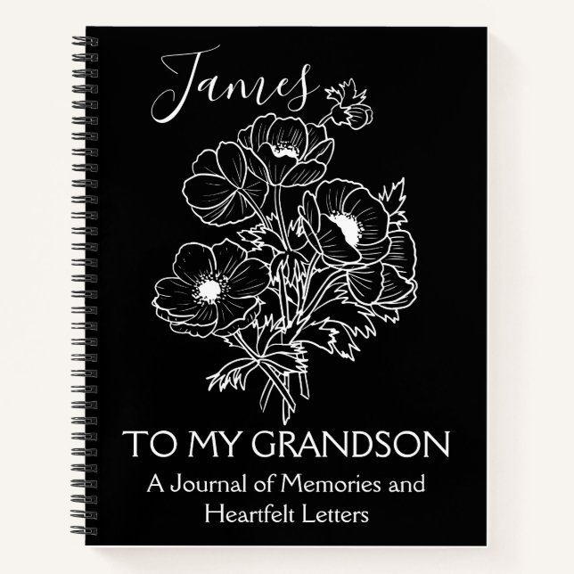 Letters to My Grandson: Boho Flower  Notizbuch (Vorderseite)