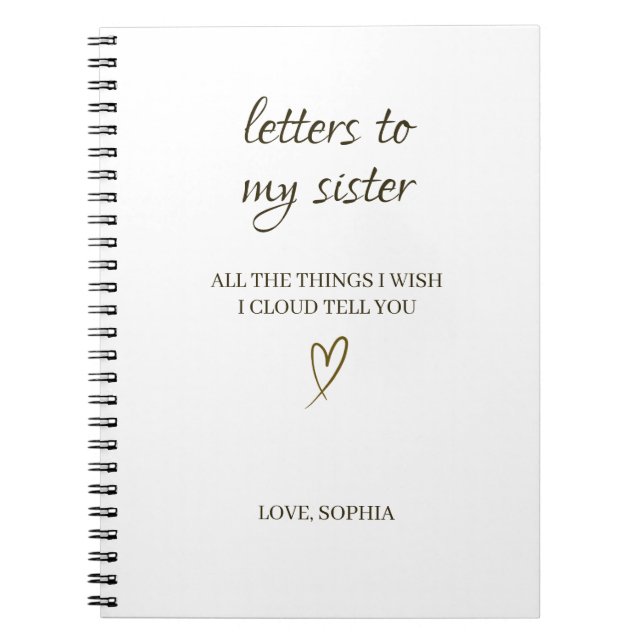 Letters to My Sister – Personalized Letter Notizblock (Vorderseite)