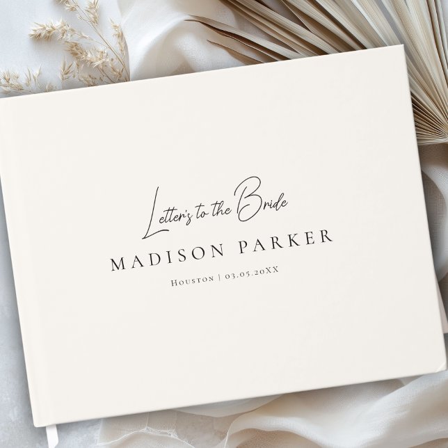 Letters to the Bride Beige Bridal Shower Gästebuch (Letters to the Bride Beige Bridal Shower Custom Guest Book)