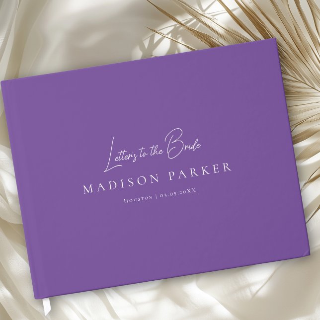 Letters to the Bride! Purple Bridal Shower Gästebuch (Letters to the Bride! Purple Bridal Shower Guest Book)