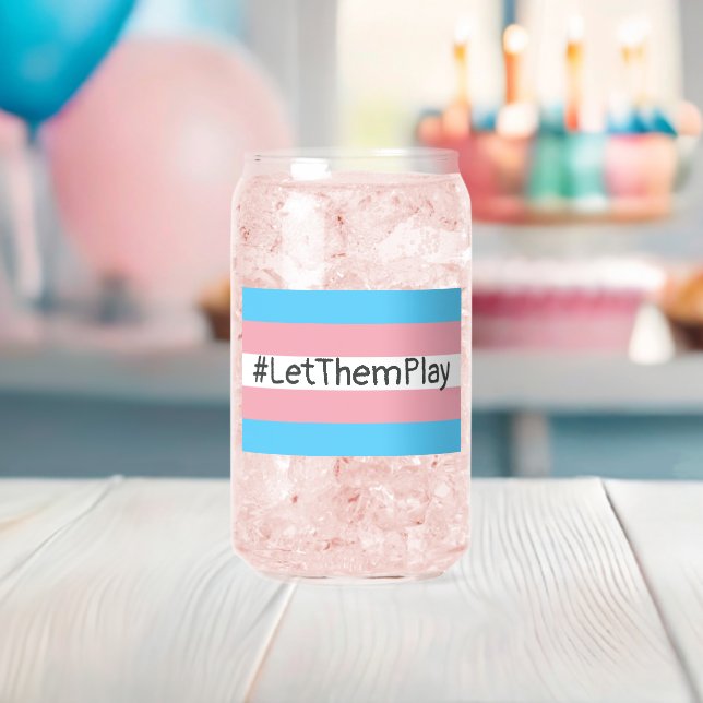 #LetThemPlay Transgender Athleten - Trans-Flagge Dosenglas (Insitu (Baby Party))