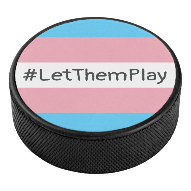 #LetThemPlay Transgender Athleten - Trans-Flagge Eishockey Puck (3/4)