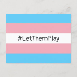 #LetThemPlay Transgender Athleten - Trans-Flagge Postkarte