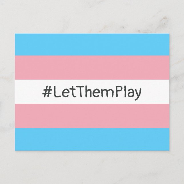#LetThemPlay Transgender Athleten - Trans-Flagge Postkarte (Vorderseite)