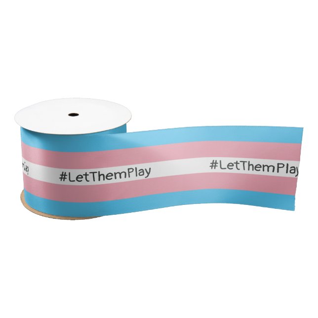 #LetThemPlay Transgender Athleten - Trans-Flagge Satinband (Spule)