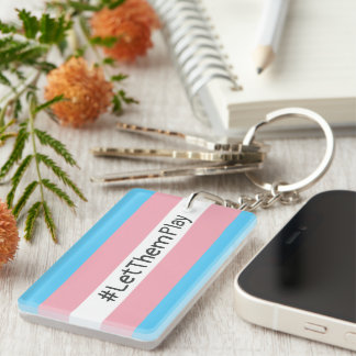 #LetThemPlay Transgender Athleten - Trans-Flagge Schlüsselanhänger