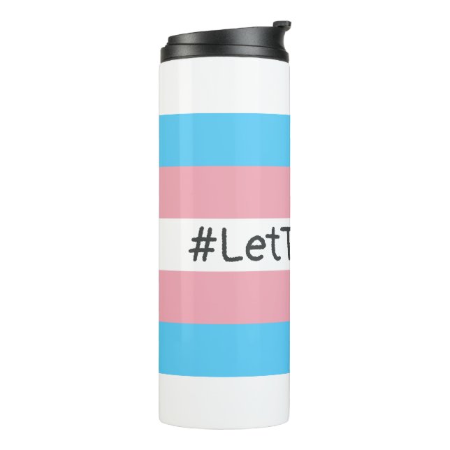 #LetThemPlay Transgender Athleten - Trans-Flagge Thermosbecher (Nach links gedreht)