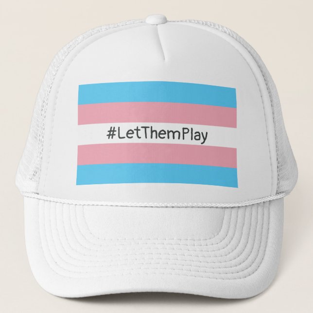#LetThemPlay Transgender Athleten - Trans-Flagge Truckerkappe (Vorderseite)