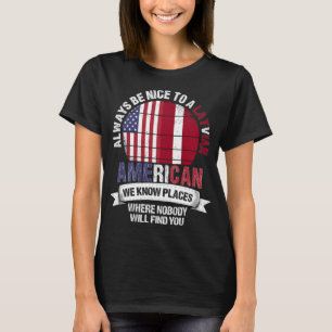 Lettisch Amerikanisch kennt Orte Land Lettland Fla T-Shirt