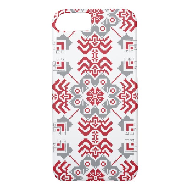 Lettisch Auseklis Folk Art geometrischer Medaillon Case-Mate iPhone Hülle (Rückseite)