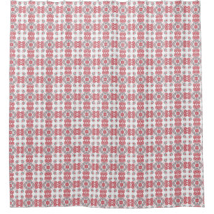 Lettisch Auseklis Folk Art geometrischer Medaillon Duschvorhang