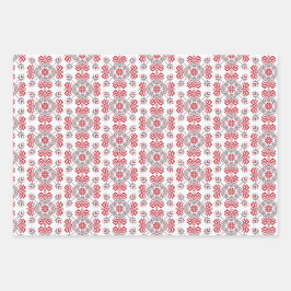 Lettisch Auseklis Folk Art geometrischer Medaillon Geschenkpapier Set