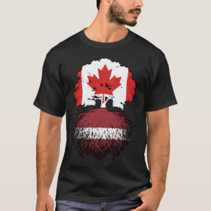 Lettisch Canadian Canada Tree Roots Flag T-Shirt