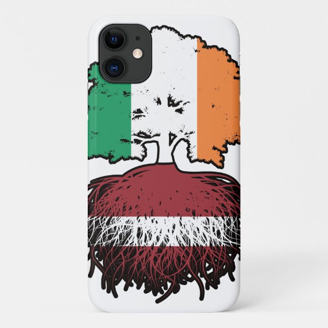 Lettisch Irish Ireland Tree Roots Flag Case-Mate iPhone Hülle (Rückseite)