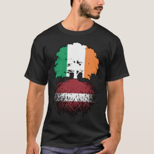 Lettisch Irish Ireland Tree Roots Flag T-Shirt