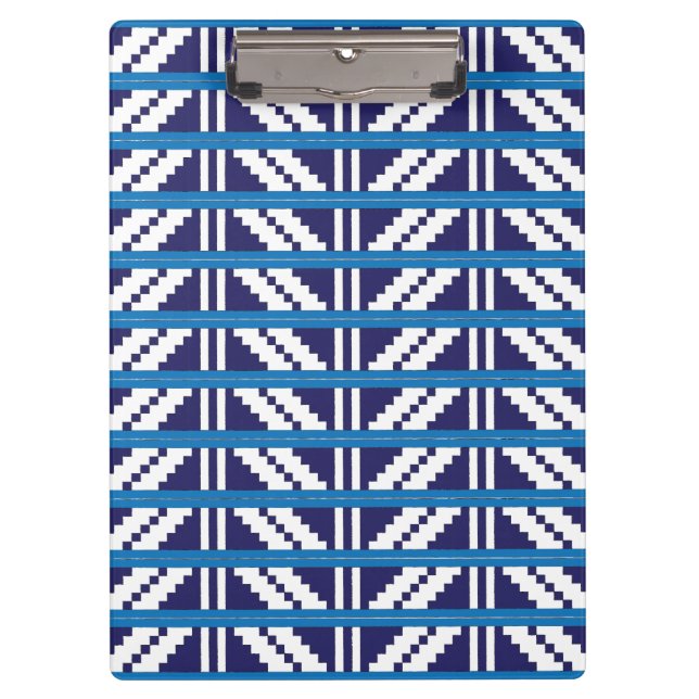 Lettisch-lettische Volkskunst in Blau Klemmbrett (Vorderseite)