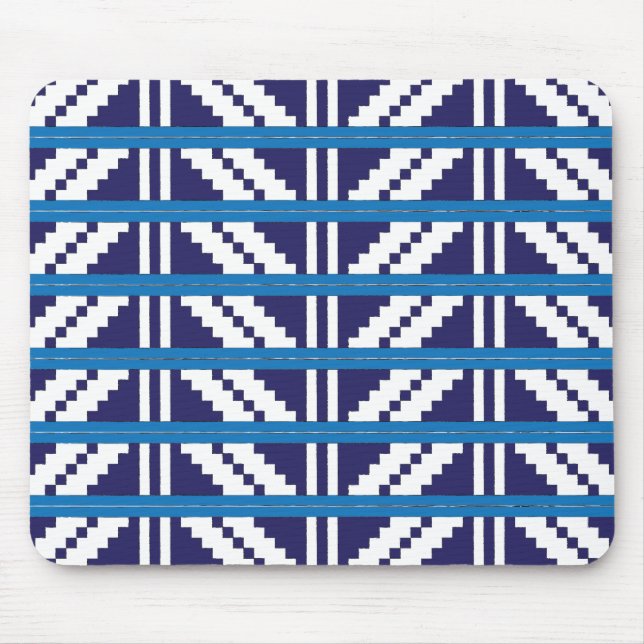 Lettisch-lettische Volkskunst in Blau Mousepad (Vorne)