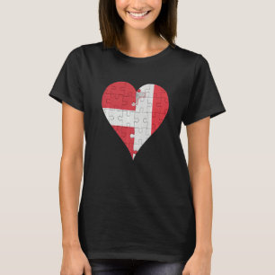 Lettisch-maltesisches Flaggenherz T-Shirt