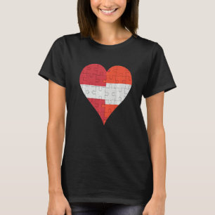 Lettisch-Österreichisches Flaggenherz T-Shirt