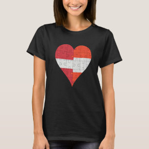 Lettisch-Österreichisches Flaggenherz T-Shirt